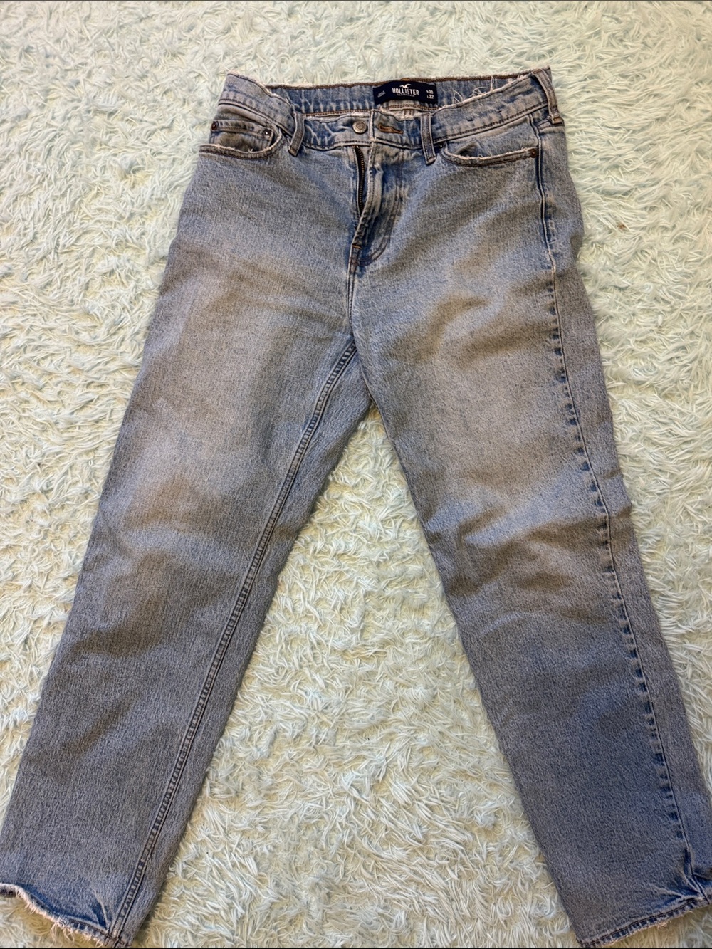 Hollister Men's Washed Light Blue Straight Jeans not stretchy 30x32.